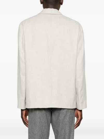 Lardini Wool And Cashmere-blend Overshirt In White