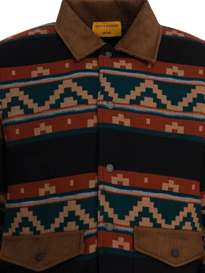 Guest In Residence Western Industry Corduroy-trimmed Intarsia-knit Wool And Cashmere-blend Jacket In Black