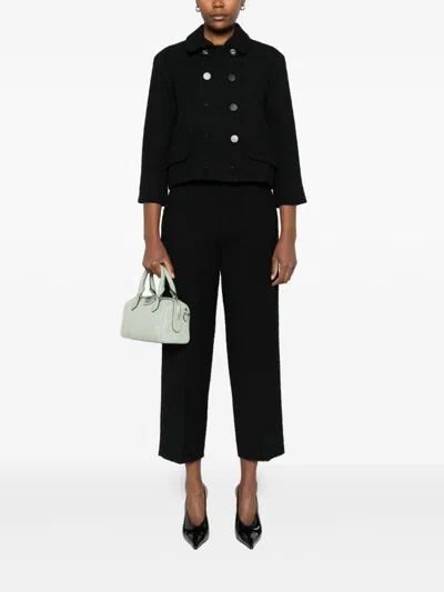 Gucci Wool Tweed Double-breasted Blazer In Black