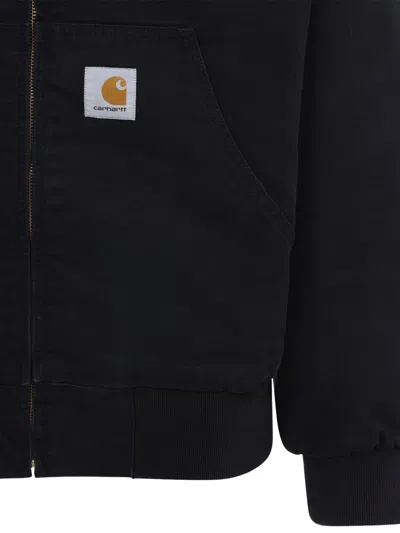 Carhartt Organic Cotton Hooded Blazer Kangaroo Pockets In Black
