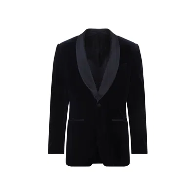 Canali Navy Blue Cotton Tuxeedo Drop 8 Regular Jacket In Blue