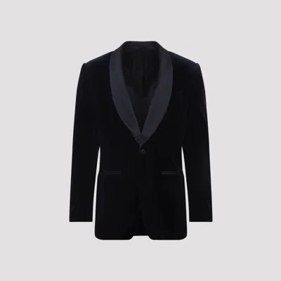 Canali Navy Blue Cotton Tuxeedo Drop 8 Regular Jacket In Blue
