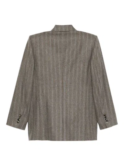 Alberto Biani Tailored Blazer With Notch Lapels And Pockets In Gray