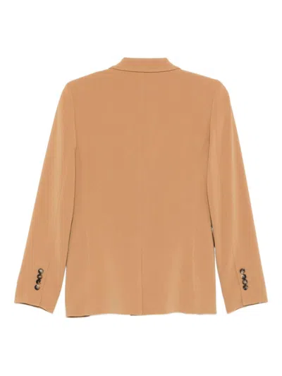 Alberto Biani Tailored Blazer With Structured Shoulders And Pockets In Brown
