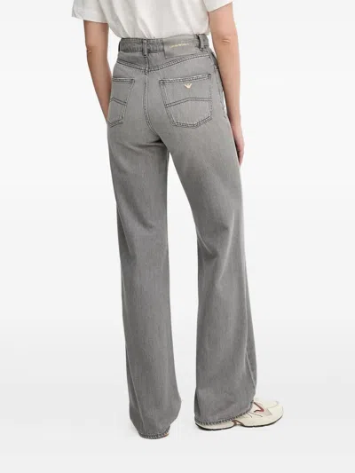 Emporio Armani High Waist Trousers With Frayed Hem And Pockets