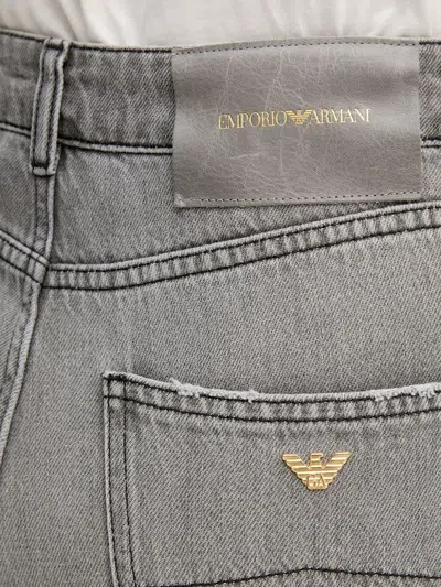 Emporio Armani High Waist Trousers With Frayed Hem And Pockets