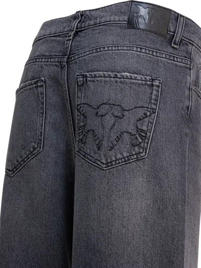 Pinko Love Birds Straight-leg Jeans In Black
