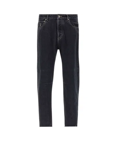 Brunello Cucinelli Rolled Cuff Five-pocket Denim Trousers In Black