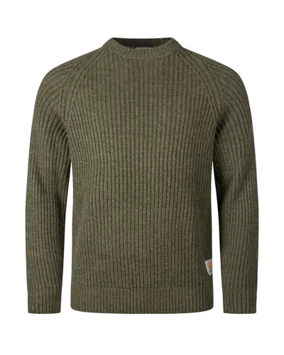 Carhartt Work In Progress Firth Oversize Ribbed Crewneck Sweater In Green