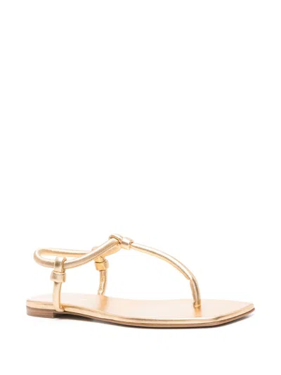 Gianvito Rossi Women Juno Leather Thong Sandals In Neutral