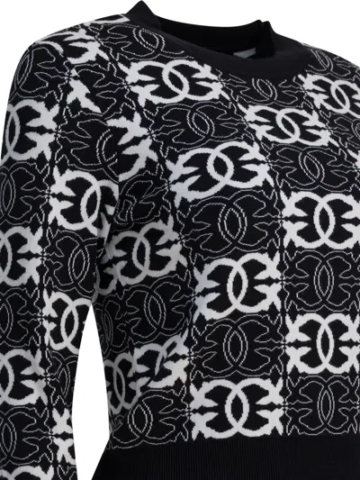 Pinko Gypsies Cropped Sweater Black/white In Black