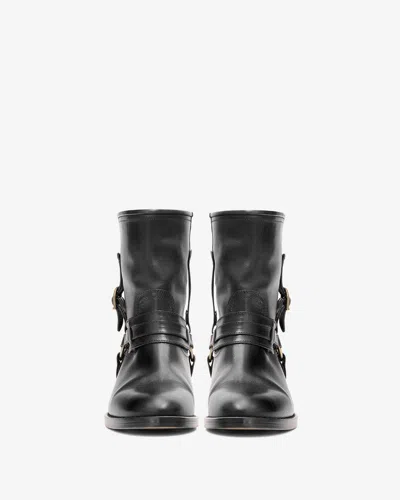 Isabel Marant 40mm Buckle-strap Leather Biker Boots In Multi
