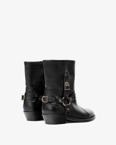 Isabel Marant 40mm Buckle-strap Leather Biker Boots In Multi
