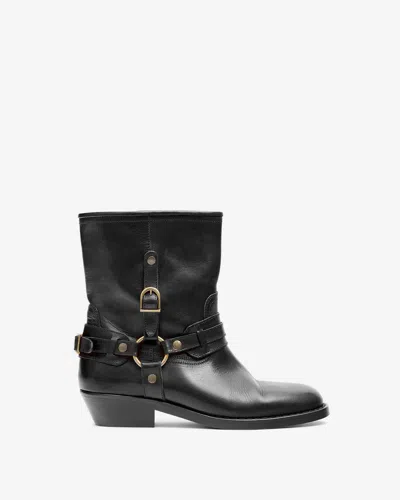 Isabel Marant 40mm Buckle-strap Leather Biker Boots In Multi