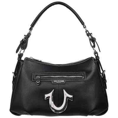 True Religion Zip Chain Soft Satchel In Black
