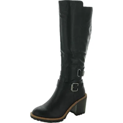 Sun + Stone Viviaan Womens Faux Leather Zipper Knee-high Boots In Black
