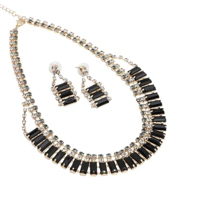 Sohi Rhinestones Jewellery Set In Gold