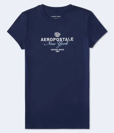 Aéropostale Rose Glitter Graphic Tee In Blue