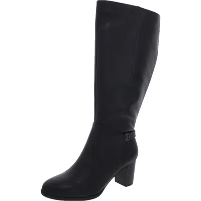 Giani Bernini Adonnys Womens Leather Wide Calf Knee-high Boots In Black