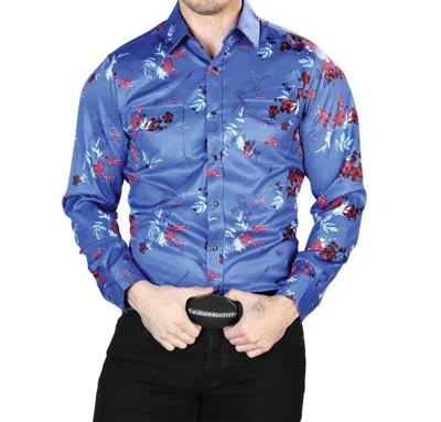 El Senor De Los Cielos Casual Long Sleeve Shirt In Blue In Blue