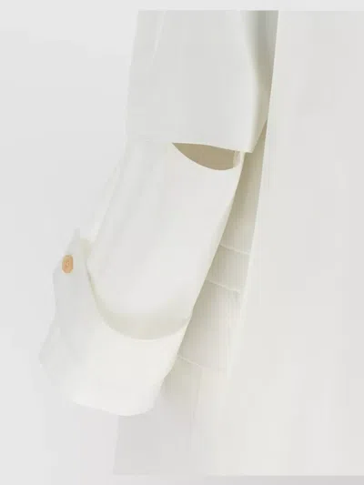 Max Mara Layered Sleeve Coat Featuring Button Detail In White