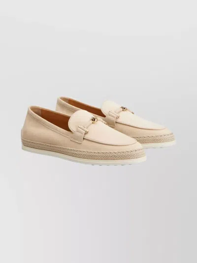 Tod's Suede Slipper Loafers With Double T Ring Accessory Shoes In Multi
