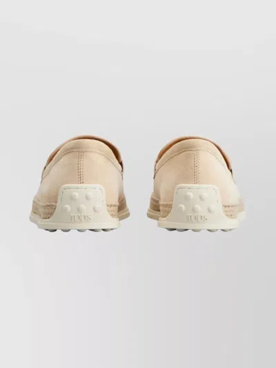 Tod's Suede Slipper Loafers With Double T Ring Accessory Shoes In Multi