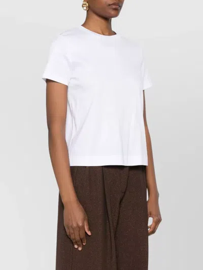 Max Mara Crew Neck Short Sleeves Casual Style Top In White