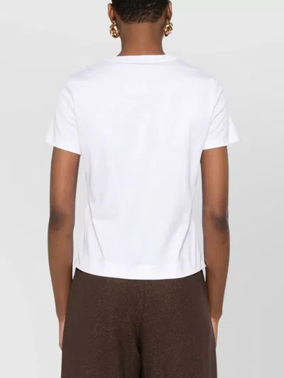 Max Mara Crew Neck Short Sleeves Casual Style Top In White
