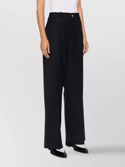 P.a.r.o.s.h Patch-pockets Virgin Wool-blend Trousers In Black