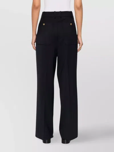 P.a.r.o.s.h Patch-pockets Virgin Wool-blend Trousers In Black