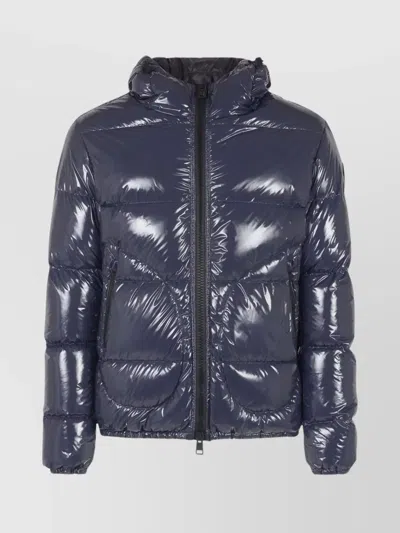 Herno Hooded Quilted Jacket Shiny Finish In Animal Print