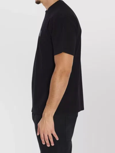 Stone Island Logo Cotton T-shirt In Black