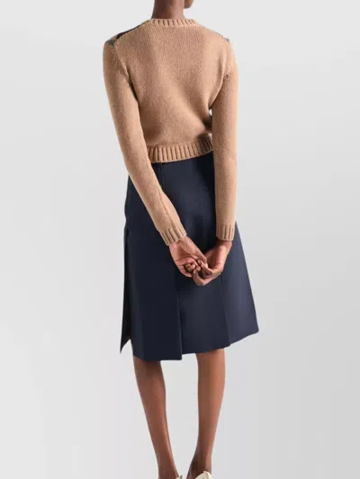 Prada Crew Neck Sweater In Brown