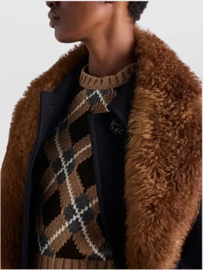 Prada Crew Neck Sweater In Brown