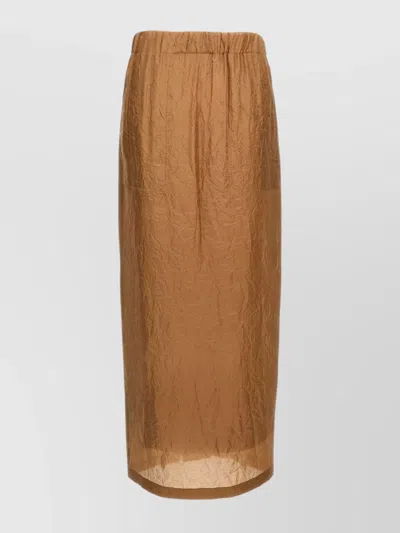 Max Mara Aeroso Back Slit Skirt In Brown