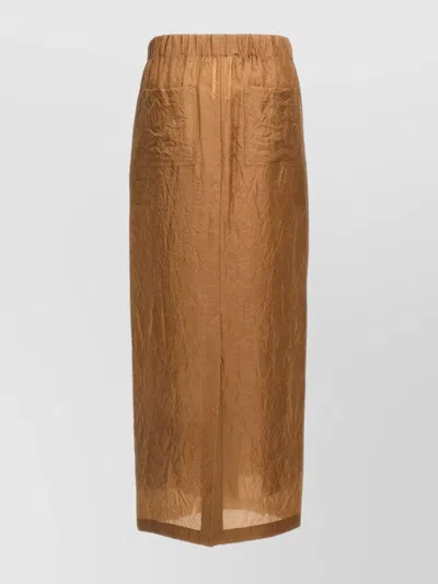 Max Mara Aeroso Back Slit Skirt In Brown