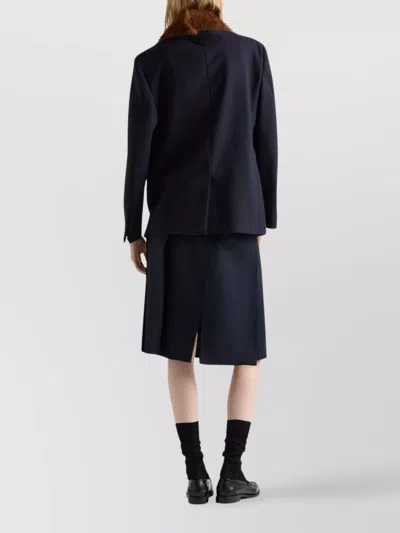 Prada Knee-length Skirt With Multiple Slits And Loops In Black