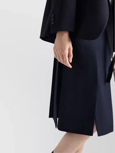 Prada Knee-length Skirt With Multiple Slits And Loops In Black