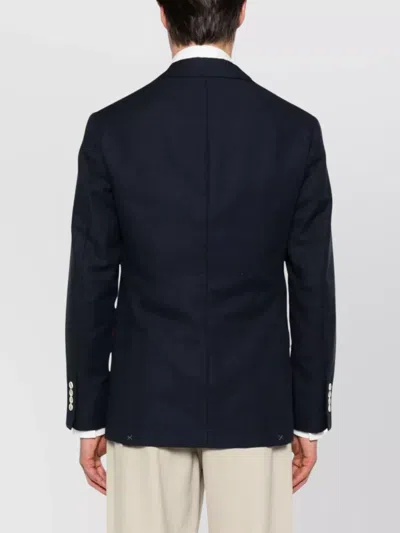 Brunello Cucinelli Single Breasted Blazer Notch Lapels Pockets In Blue