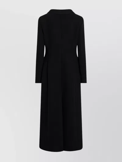 Dolce & Gabbana Double-breasted Long Wool Coat And Pockets In Black
