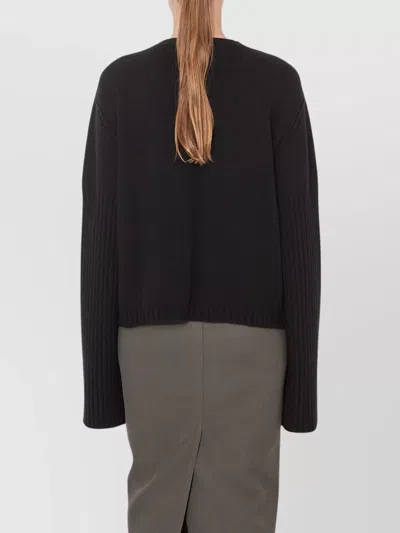 Rick Owens Cozy Crew Neck Knitwear With Long Sleeves In Black
