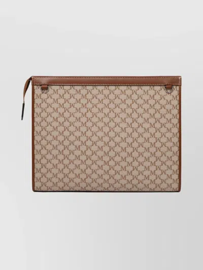 Max Mara Rectangular Clutch Bag Chain Strap In Brown