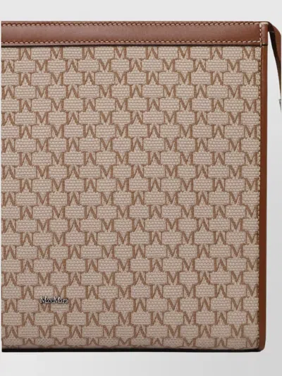 Max Mara Rectangular Clutch Bag Chain Strap In Brown