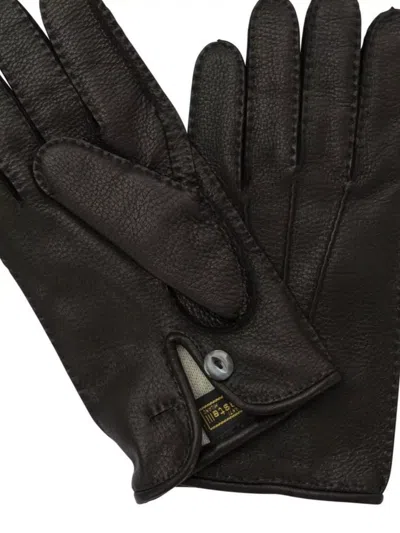 Restelli Premium Leather Gloves Featuring Button Detail
