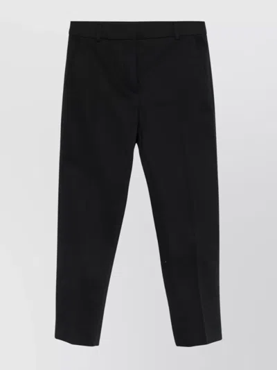 Max Mara Cropped Trousers With Pockets And Loops In Black