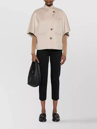 Max Mara Cropped Trousers With Pockets And Loops In Black