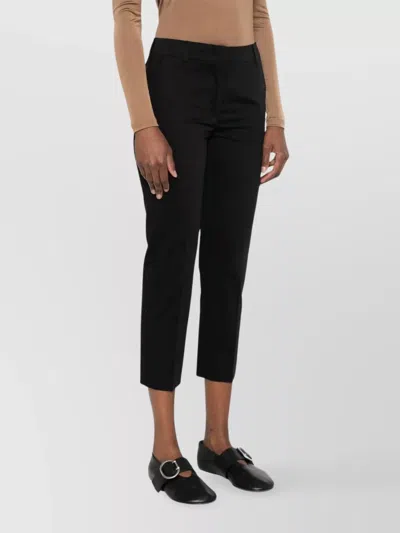 Max Mara Cropped Trousers With Pockets And Loops In Black