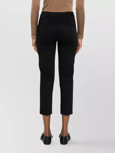 Max Mara Cropped Trousers With Pockets And Loops In Black