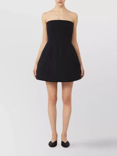 Max Mara Strapless Bustier Dress Side Pockets In Black